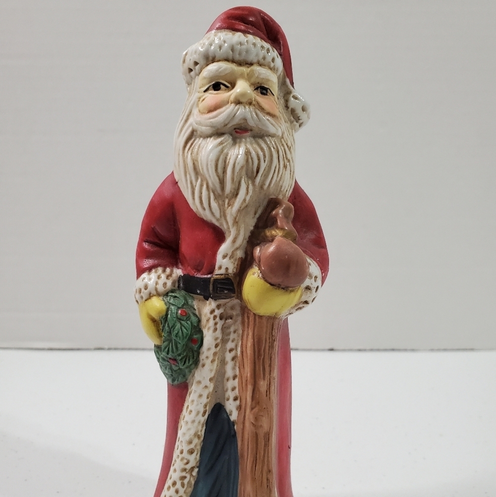 Santa With A Walking Cane 7" Figurine holiday/seasonal/Christmas decor.